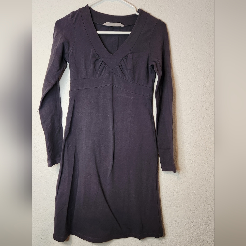 Athleta Long Sleeve Senorita Gray Organic Cotton Dress, Size XS